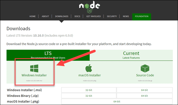 node software download